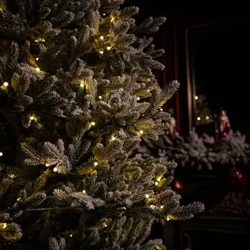 Arctic Snow-Covered Christmas Tree PE 225 CM With Lights - დათოვლილი ნაძვის ხე 100% სილიკონის წიწვებით, 12 image