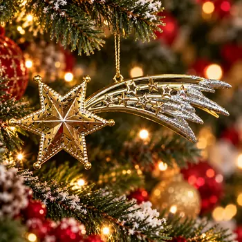 Golden Starfall Hanging Decoration - ნაძვის ხის სათამაშო, 2 image