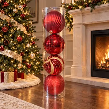 Scarlet Splendor Bauble Set - ნაძვის ხის სათამაშოების ნაკრები