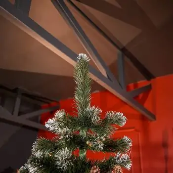 Lidia Green Christmas Tree With White Tips, Pine Cones And Berries PVC 250CM - ნაძვის ხე თეთრი ბოლოებით, გირჩით და კენკრით, 3 image