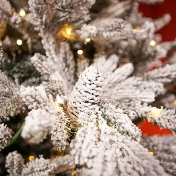 Celestine Snow-Covred Christmas Tree PE+PVC 210 CM With Mixed Silicone Needle And Lights - დათოვლილი ნაძვის ხე შერეული სილიკონის წიწვებით და განათებით, 9 image