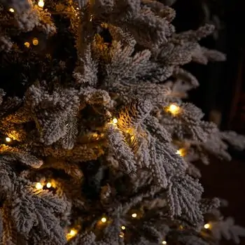 Celestine Snow-Covred Christmas Tree PE+PVC 210 CM With Mixed Silicone Needle And Lights - დათოვლილი ნაძვის ხე შერეული სილიკონის წიწვებით და განათებით, 12 image