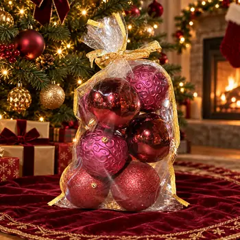 Emerald Aurora Bauble Set - ნაძვის ხის სათამაშოების ნაკრები