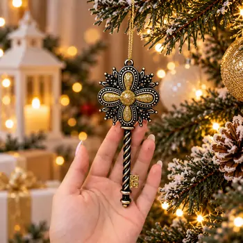 Midnight Snowflake Key Hanging Decoration - ნაძვის ხის სათამაშო