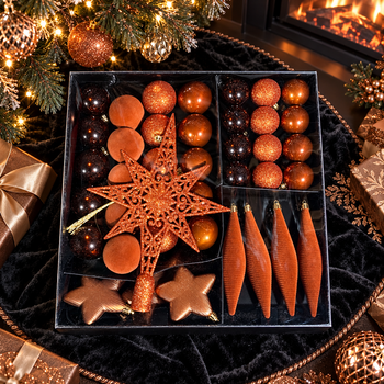 Copper Starlight Ornament Set - ნაძვის ხის სათამაშოების ნაკრები