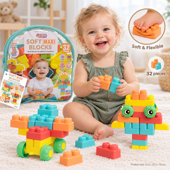 Dede Soft Maxi Blocks 32 Pieces 04072 - სათამაშო ასაწყობი კუბიკები