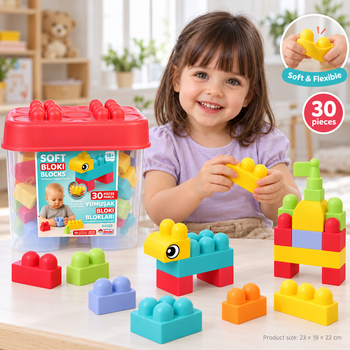 Dede Soft Blocks 30 Pcs 04102 - სათამაშო ასაწყობი კუბიკები