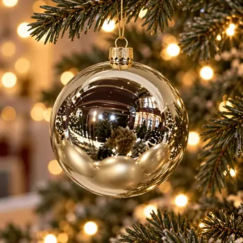 Champagne Mirror Shiny Hanging Decoration - ნაძვის ხის სათამაშო