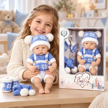 Newborn Baby Doll With Scarf & Gloves - სათამაშო ახალშობილი თოჯინა აქსესუარები