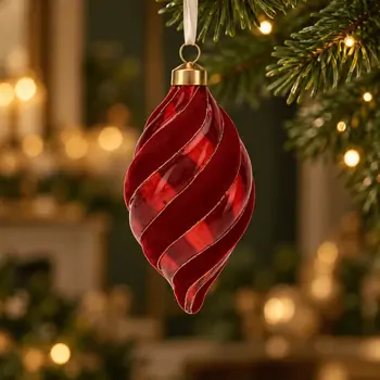 Ruby Velvet Drop Hanging Decoration - ნაძვის ხის სათამაშო