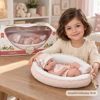 Newborn Sleeping Baby Doll - საბავშვო სათამაშო ახალშობილი თოჯინა