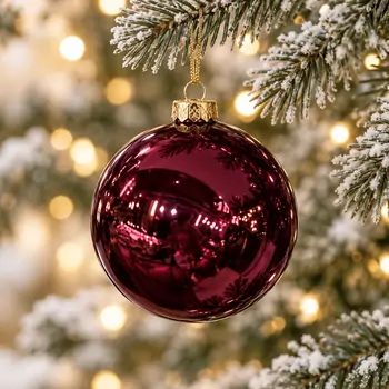 Burgundy Mirrorwish Shiny Hanging Decoration - ნაძვის ხის სათამაშო