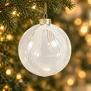 Ivory Silk Sphere Hanging Decoration - ნაძვის ხის სათამაშო