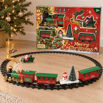 Santa’s Flying Sleigh Christmas Train Set - სათამაშო საახალწლო მატარებელი