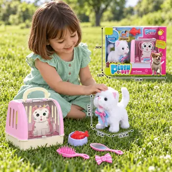 Pearl Kitty Plush Kitten with Carrier & Accessories -  რბილი სათამაშო კნუტი