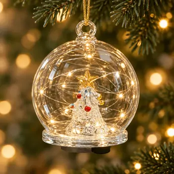 Starlit Christmas Dome With Light Hanging Decoration - ნაძვის ხის სათამაშო განათებით