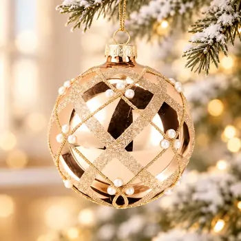 Champagne Pearl Radiance Hanging Decoration - ნაძვის ხის სათამაშო