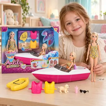 Fashion Doll With Boat - სათამაშო თოჯინა კატერით