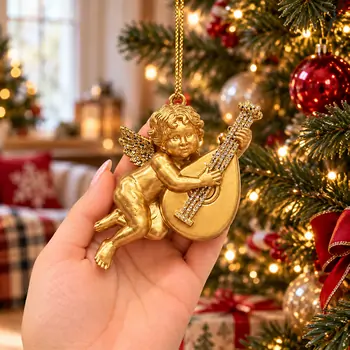 Golden Angel Melody Hanging Decoration - ნაძვის ხის სათამაშო