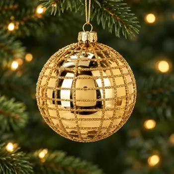 Golden Lattice Hanging Decoration - ნაძვის ხის სათამაშო