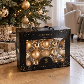 Golden Symphony  Hanging Decoration Set 42 pcs - ნაძვის ხის სათამაშოების ნაკრები