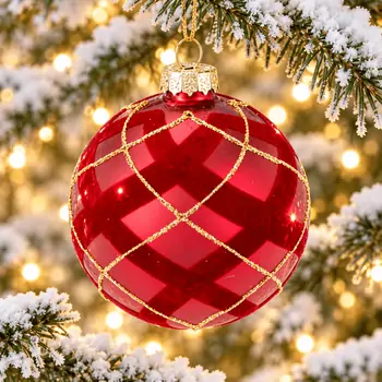 Red Ball With Velvet Hanging Decoration - ნაძვის ხის სათამაშო