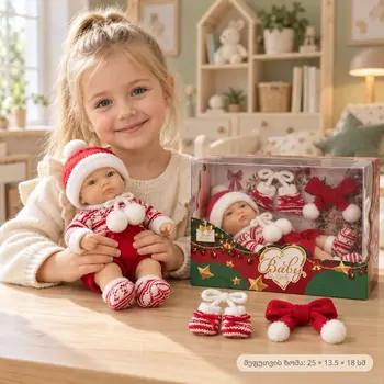 Christmas Newborn Baby doll - სათამაშო ახალშობილი თოჯინა