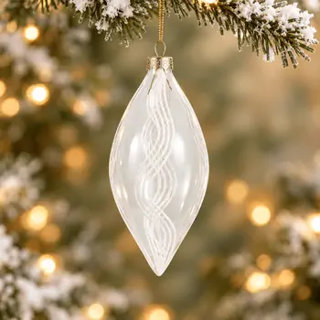 Frosted Ribbon Drop Hanging Decoration - ნაძვის ხის სათამაშო
