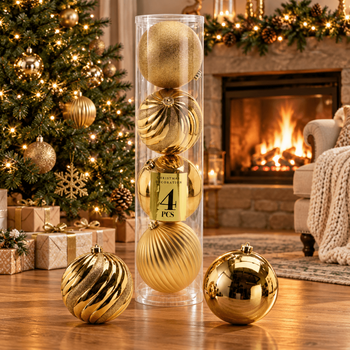 Golden Grandeur Bauble Set - ნაძვის ხის სათამაშოების ნაკრები