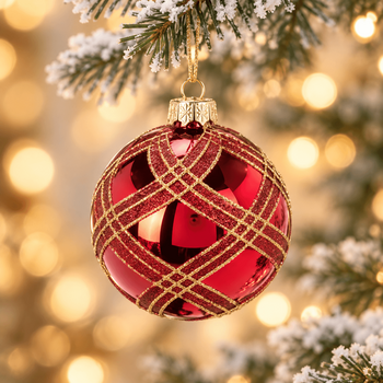 Garnet Ribbon Hanging Decoration - ნაძვის ხის სათამაშო