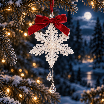 Moonlit Frost Christmas Hanging Decoration - ნაძვის ხის სათამაშო ფიფქი