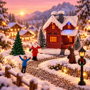 Rosy Pine Hamle Christmas Village - საახალწლო სოფელი