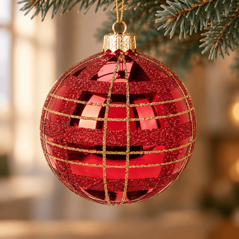 Scarlet Tartan Hanging Decoration - ნაძვის ხის სათამაშო