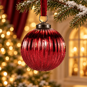 Ruby Enchanted Glow Hanging Decoration 10 cm - ნაძვის ხის სათამაშო