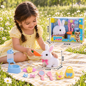 Snowy Bunny Plush Rabbit with Accessories -  რბილი სათამაშო კუდღელი