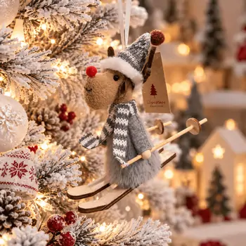 Snowy Reindeer Ski Adventure Hanging Decoration - ნაძვის ხის სათამაშო