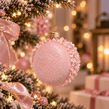 Blush Pink Crystal Elegance Hanging Decoration - ნაძვის ხის სათამაშო