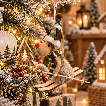 Skiing Reindeer Hanging Decoration - ნაძვის ხის სათამაშო