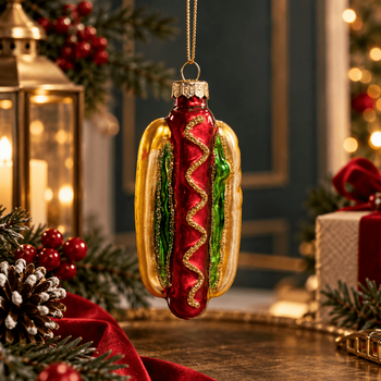 Festive Hot Dog Delight Hanging Decoration - ნაძვის ხის სათამაშო