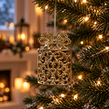 Golden Royal Treasure Box Hanging Decoration - ნაძვის ხის სათამაშო