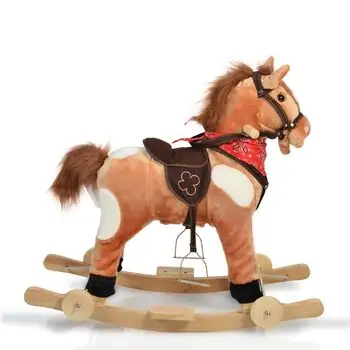 Cangaroo Plush rocking horse Chipper coffee WJ-302 ფუმფულა სარწეველა ცხენი, 2 image