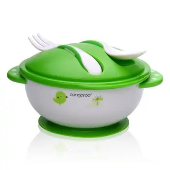 Cangaroo-ს ჩვილის საკვები თასი SET OF FEEDING BOWL WITH FORK AND SPOON F1301