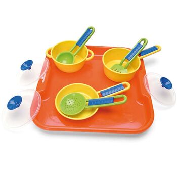 WADER საბავშვო ჭურჭლის ნაკრები 25410 TRAY WITH KITCHENWARE