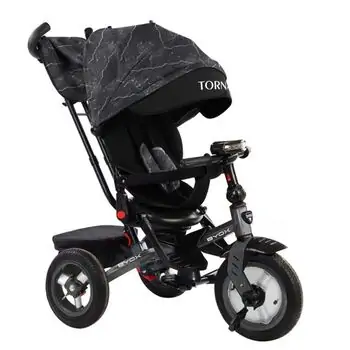 Byox Tornado with Music Tray Dark Gray სამ თვლიანი ველო ეტლი