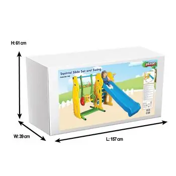 Pilsan-ის სასრიალო 06 140 SQUIRREL SLIDE AND SWING SET, 3 image