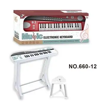 Toy Zest Piano With Chair White - სათამაშო პიანინო სკამით, 4 image