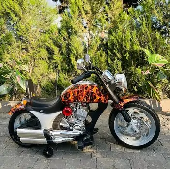 Electric Moto Harley Painting Yellow - ელექტრო მოტოციკლი, 3 image
