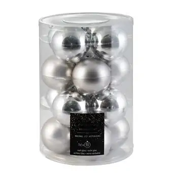 Silver 8CM Xmas Ball Hanging Decoration - ნაძვის ხის სათამაშო