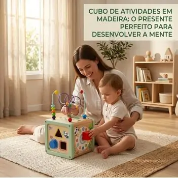Hi Pando 5-in-1 Educational Creative Wooden Activity Cube - ხის განსავითარებელი სათამაშო, 4 image