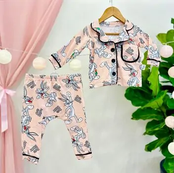 Bugs Bunny Pajamas Set 2in1 Set MURATBABY Pink 7633 საბავშვო საღამური